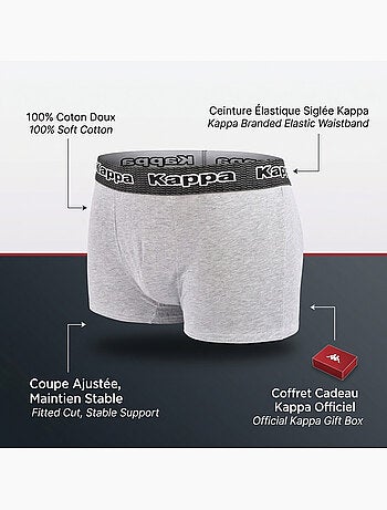 Pack de 4 Cuecas Boxer Homem KAPPA - Algodão, Caixa Presente