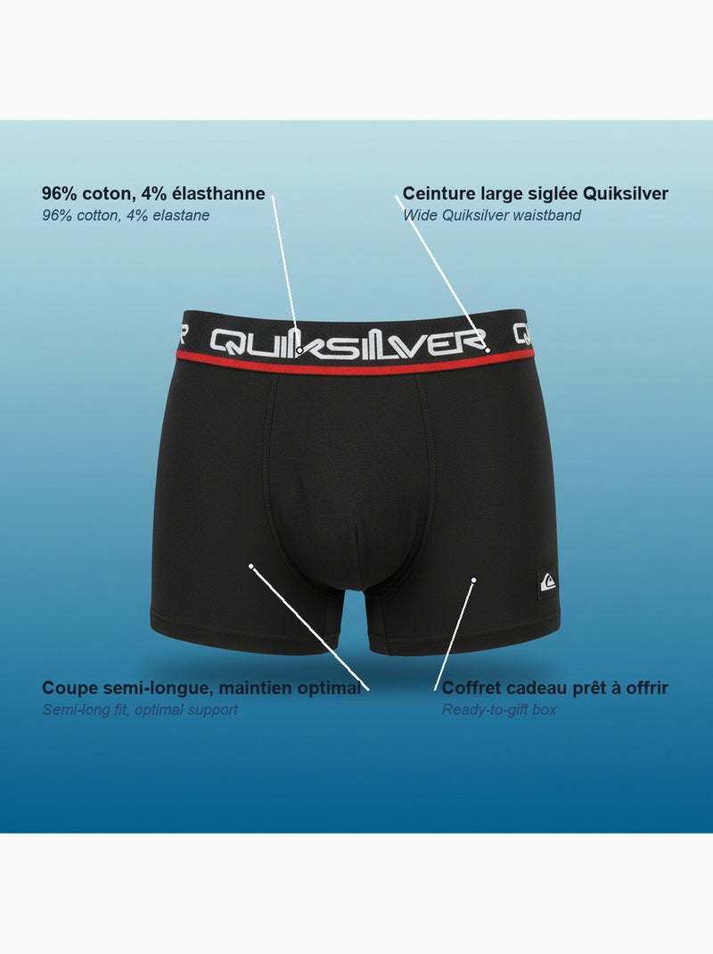 Pack de 4 cuecas boxer homem quiksilver oferta Cinza-cáqui preto - Kiabi