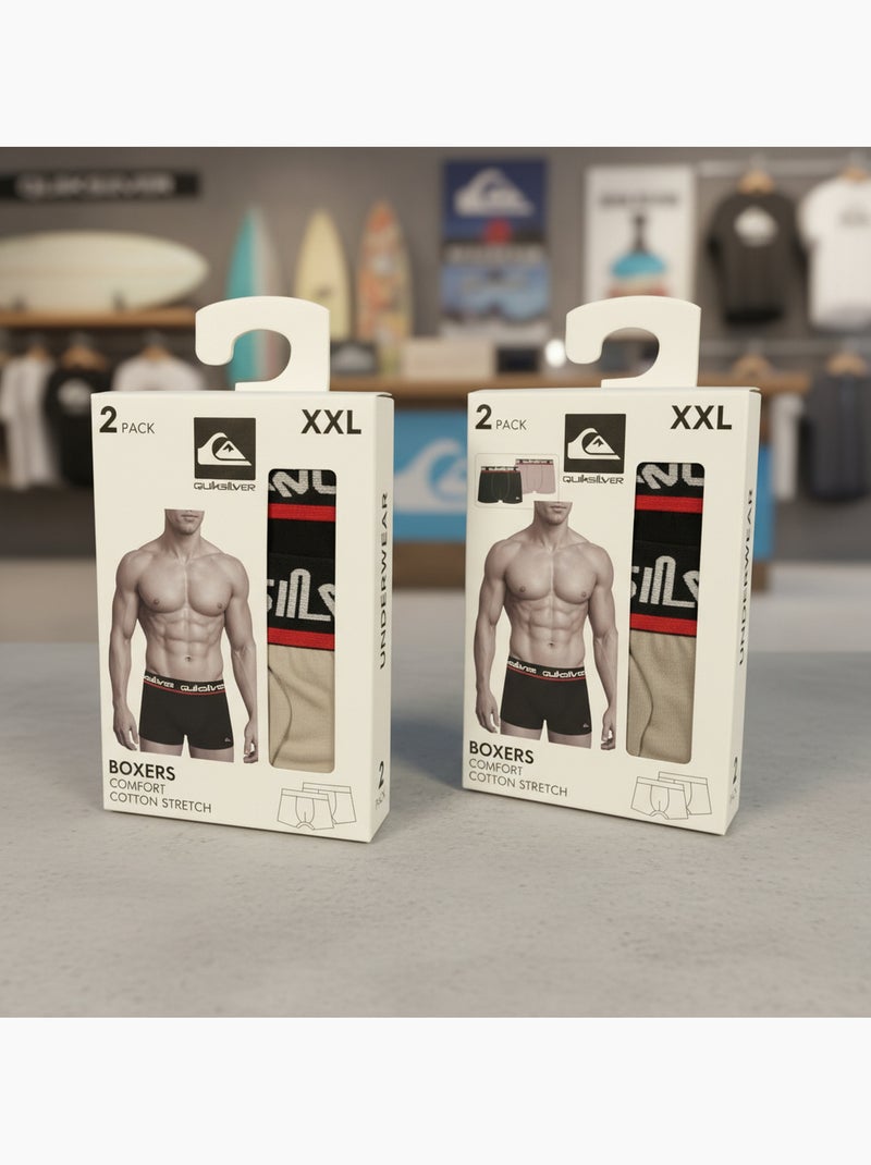 Pack de 4 cuecas boxer homem quiksilver oferta Cinza-preto - Kiabi