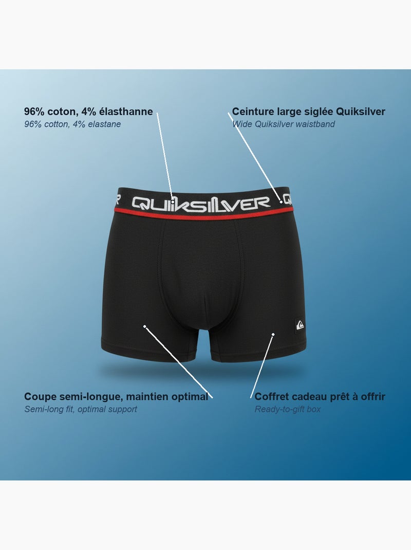 Pack de 4 cuecas boxer homem quiksilver oferta Cinza-preto - Kiabi