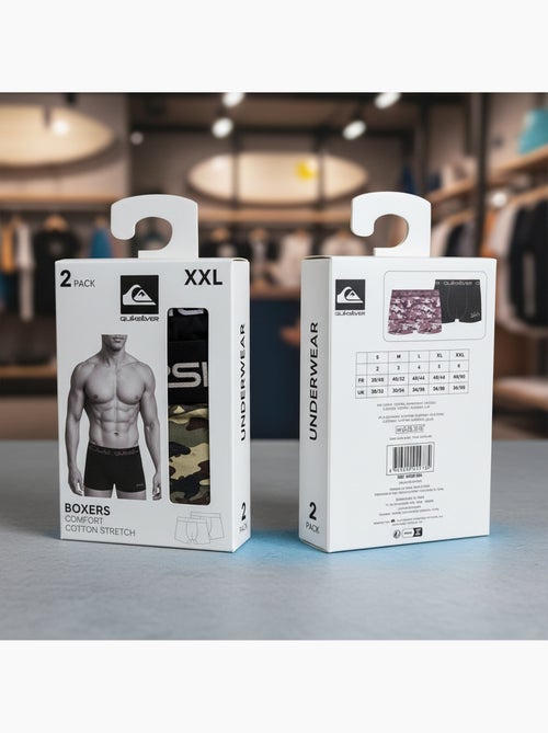 Pack de 4 cuecas boxer homem quiksilver oferta - Kiabi