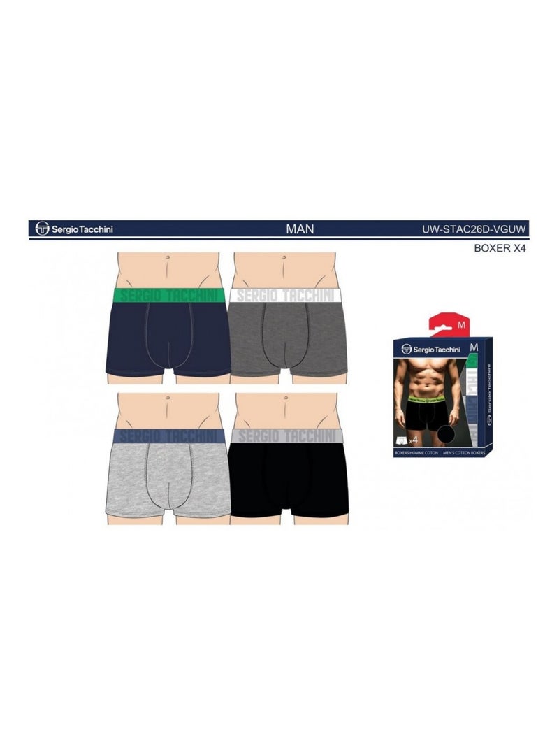 Pack de 4 Cuecas Boxer SERGIO TACCHINI Multicolorido - Kiabi