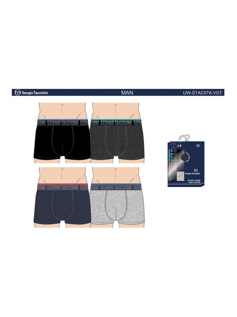 Pack de 4 Cuecas Boxer SERGIO TACCHINI Multicolorido - Kiabi