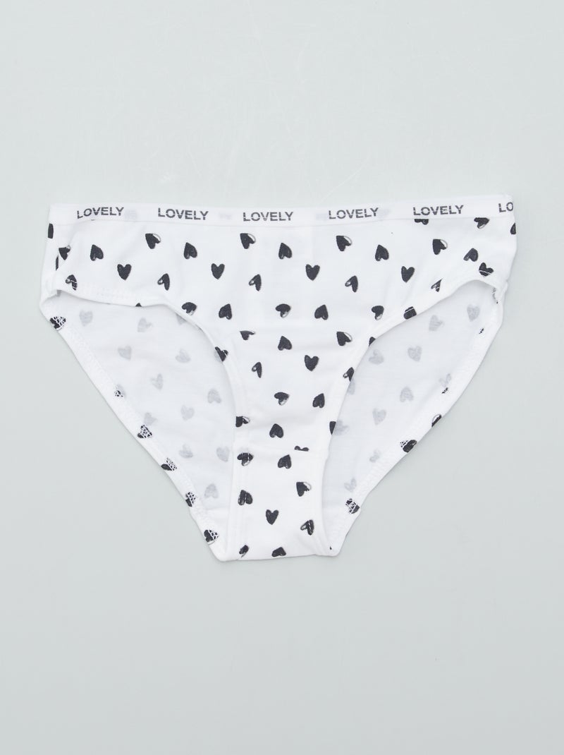 Pack de 4 cuecas estampadas BRANCO - Kiabi