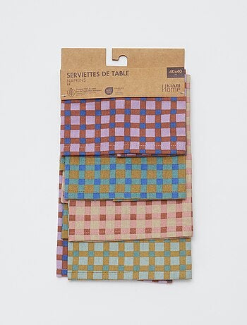 Pack de 4 guardanapos de mesa 40 x 40 cm - Kiabi Home