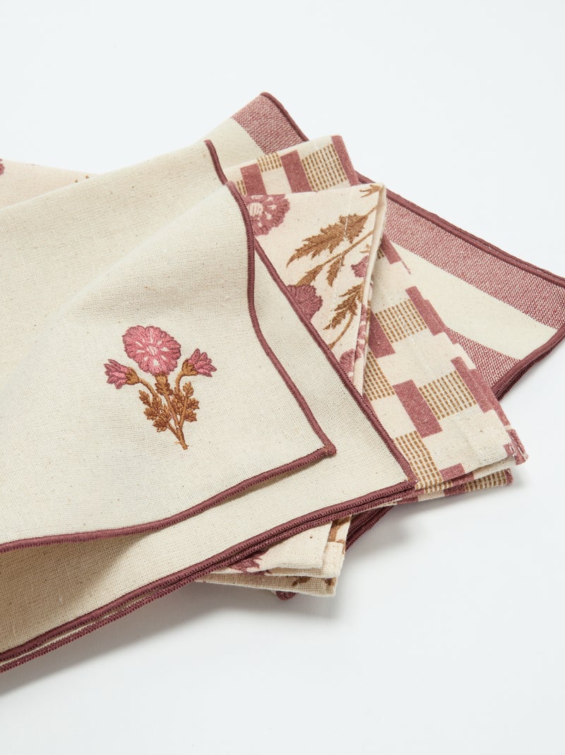 Pack de 4 guardanapos de mesa 40 x 40 cm Rosa - Kiabi