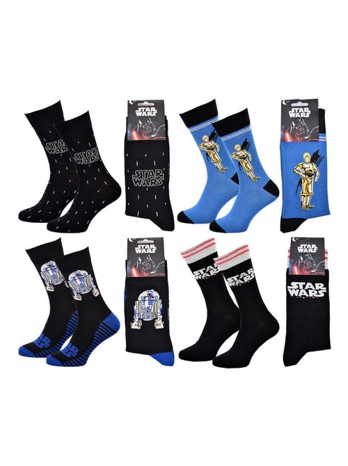 Pack de 4 meias homem DISNEY STAR WARS - Kiabi Pack de 4 meias homem DISNEY STAR WARS - Kiabi
