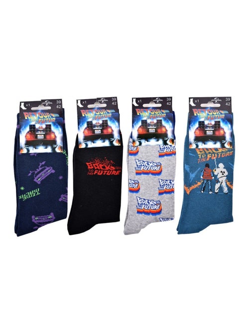 Pack de 4 Meias Homem RETORNO PARA O FUTURO - Kiabi Pack de 4 Meias Homem RETORNO PARA O FUTURO - Kiabi