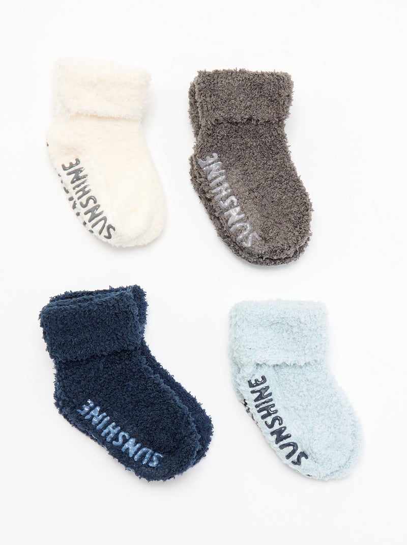 Pack de 4 pares de meias Azul - Kiabi
