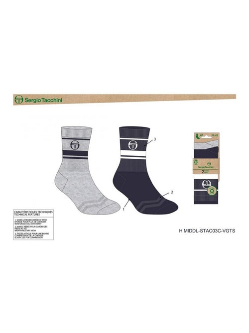Pack de 4 Pares de Meias TENNIS SERGIO TACCHINI - Kiabi Pack de 4 Pares de Meias TENNIS SERGIO TACCHINI - Kiabi