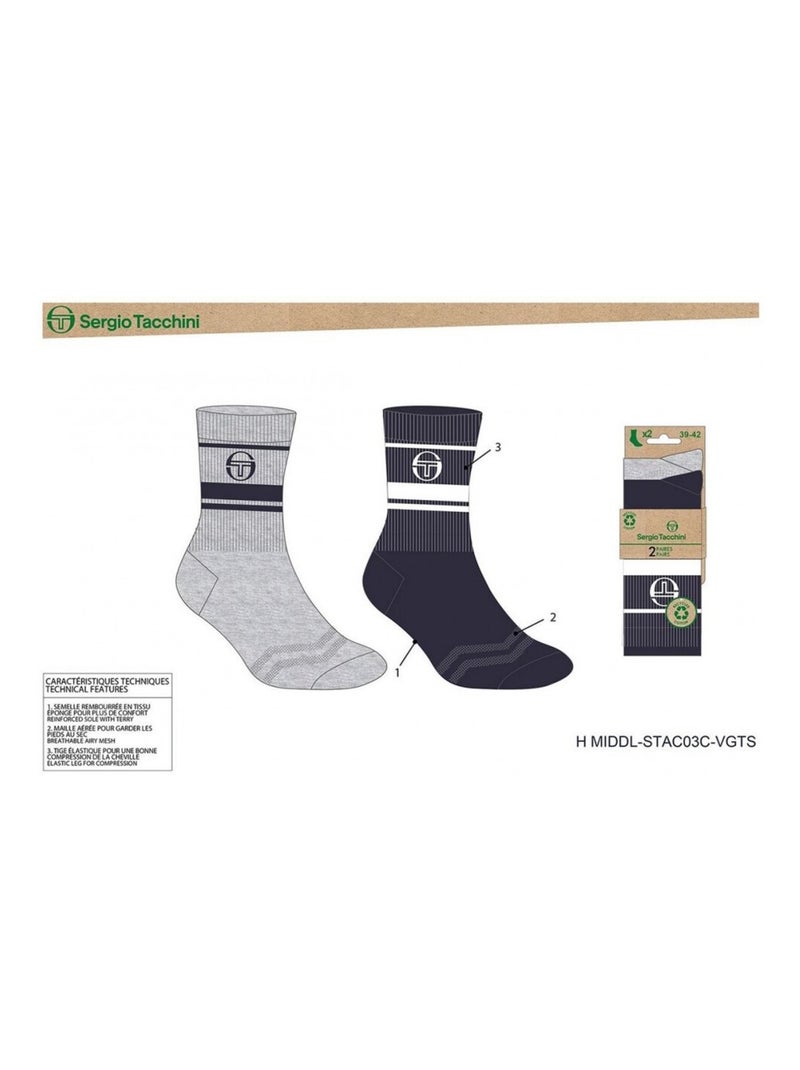 Pack de 4 Pares de Meias TENNIS SERGIO TACCHINI Multicolorido - Kiabi