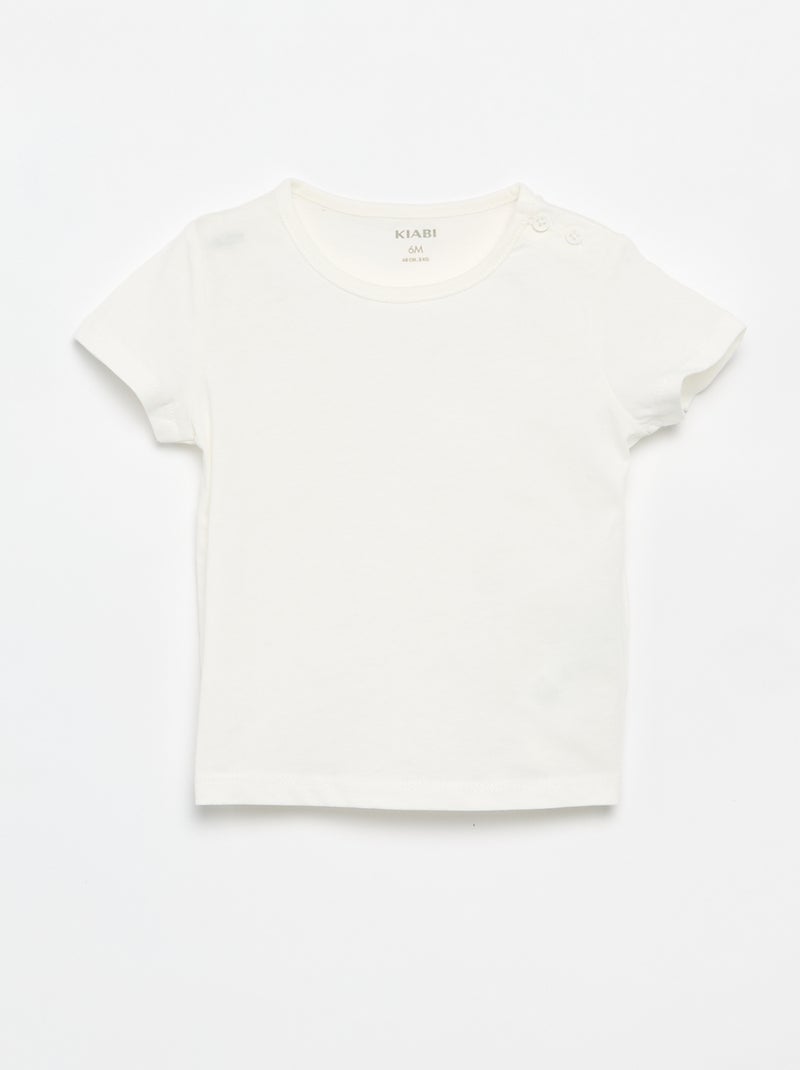 Pack de 4 T-shirts lisas Branco - Kiabi