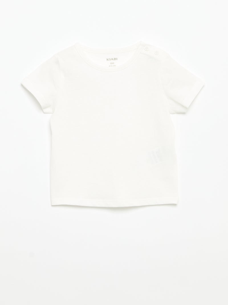 Pack de 4 T-shirts lisas Branco - Kiabi