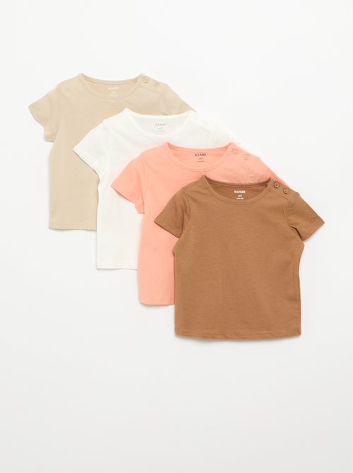 Pack de 4 T-shirts lisas - Kiabi Pack de 4 T-shirts lisas - Kiabi