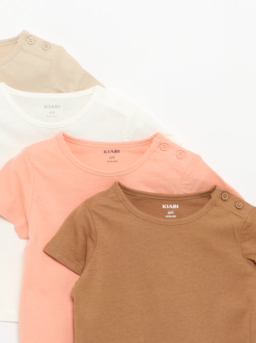 Pack de 4 T-shirts lisas - Kiabi Pack de 4 T-shirts lisas - Kiabi