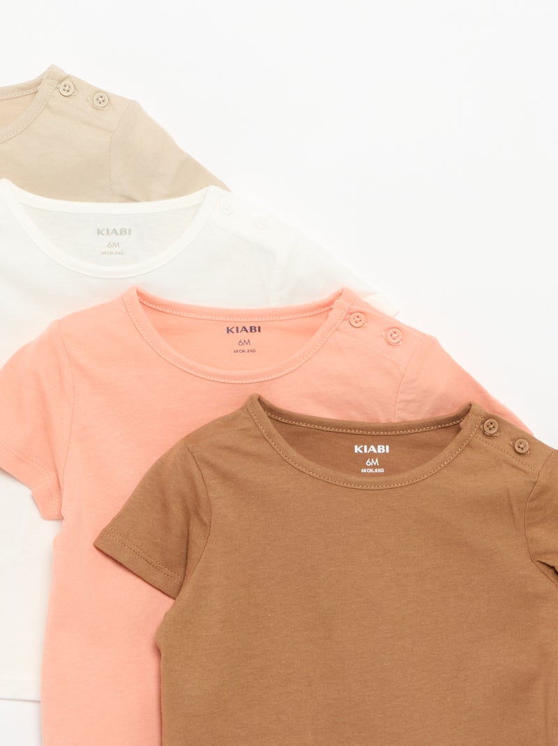Pack de 4 T-shirts lisas Laranja - Kiabi