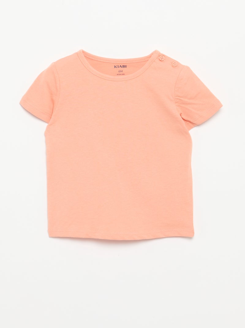 Pack de 4 T-shirts lisas Laranja - Kiabi