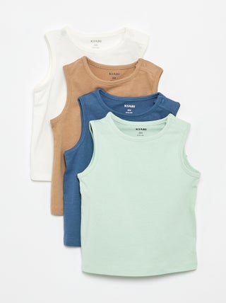 Pack de 4 tops lisos