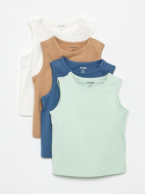 Pack de 4 tops lisos - Kiabi