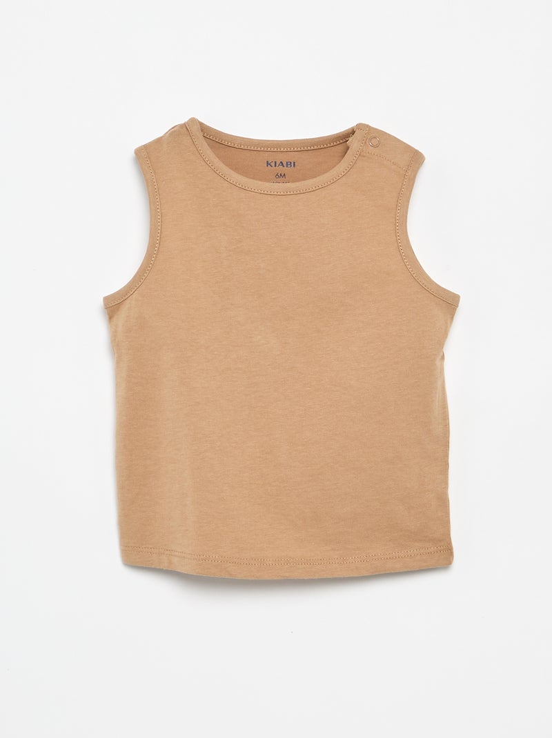 Pack de 4 tops lisos Branco - Kiabi