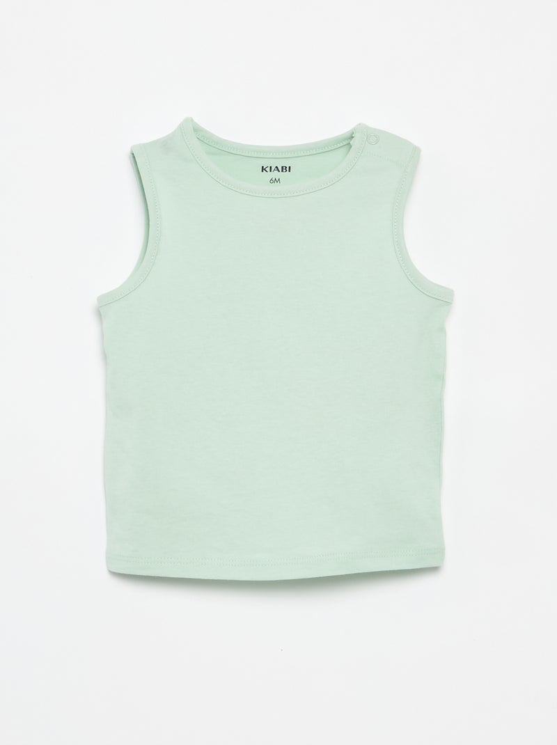 Pack de 4 tops lisos Branco - Kiabi