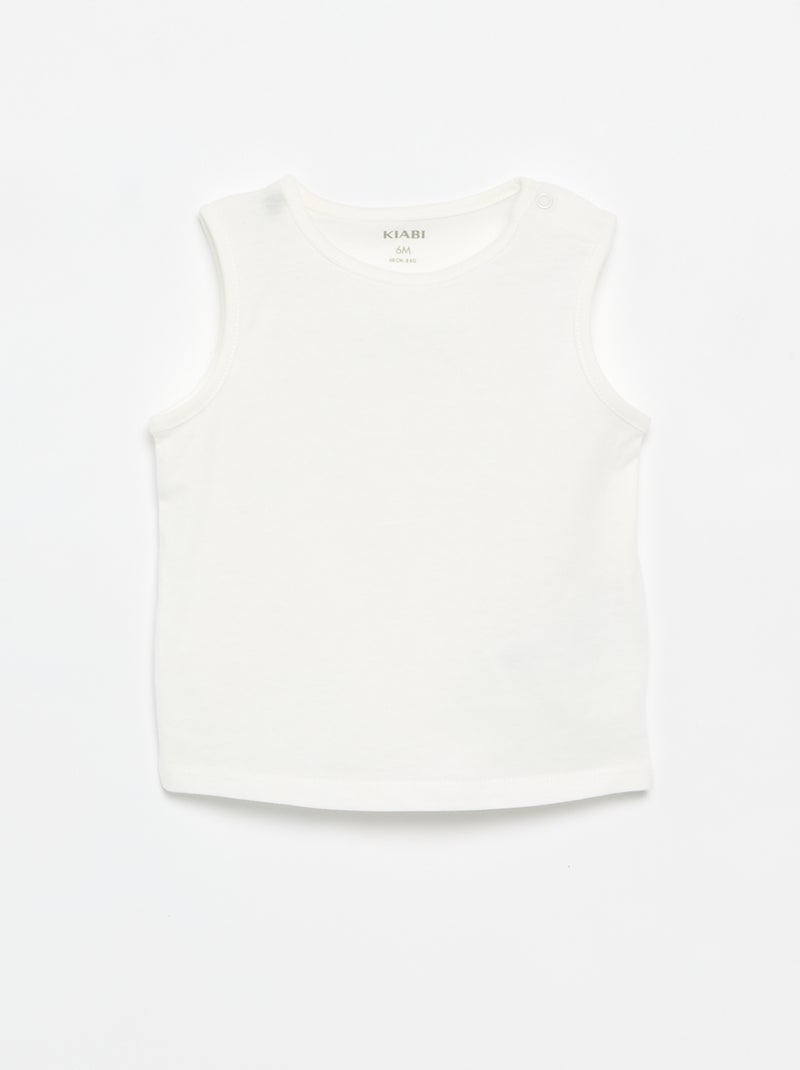 Pack de 4 tops lisos Branco - Kiabi