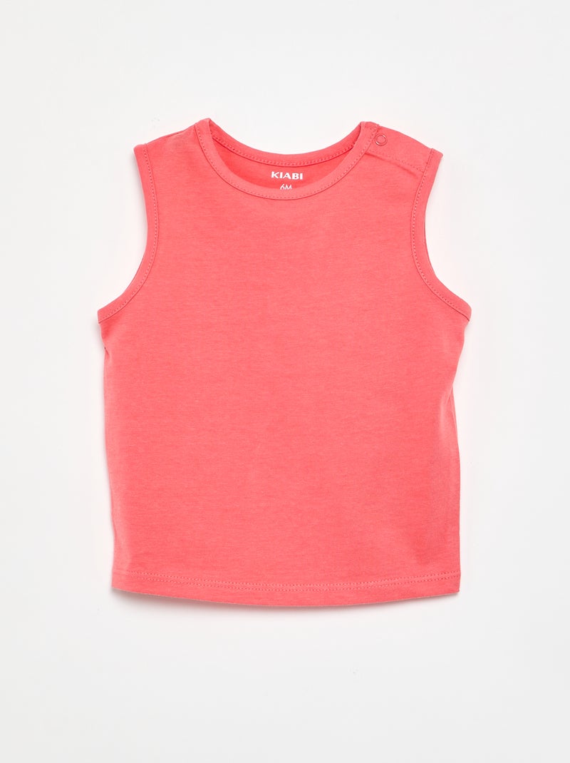 Pack de 4 tops lisos Branco - Kiabi