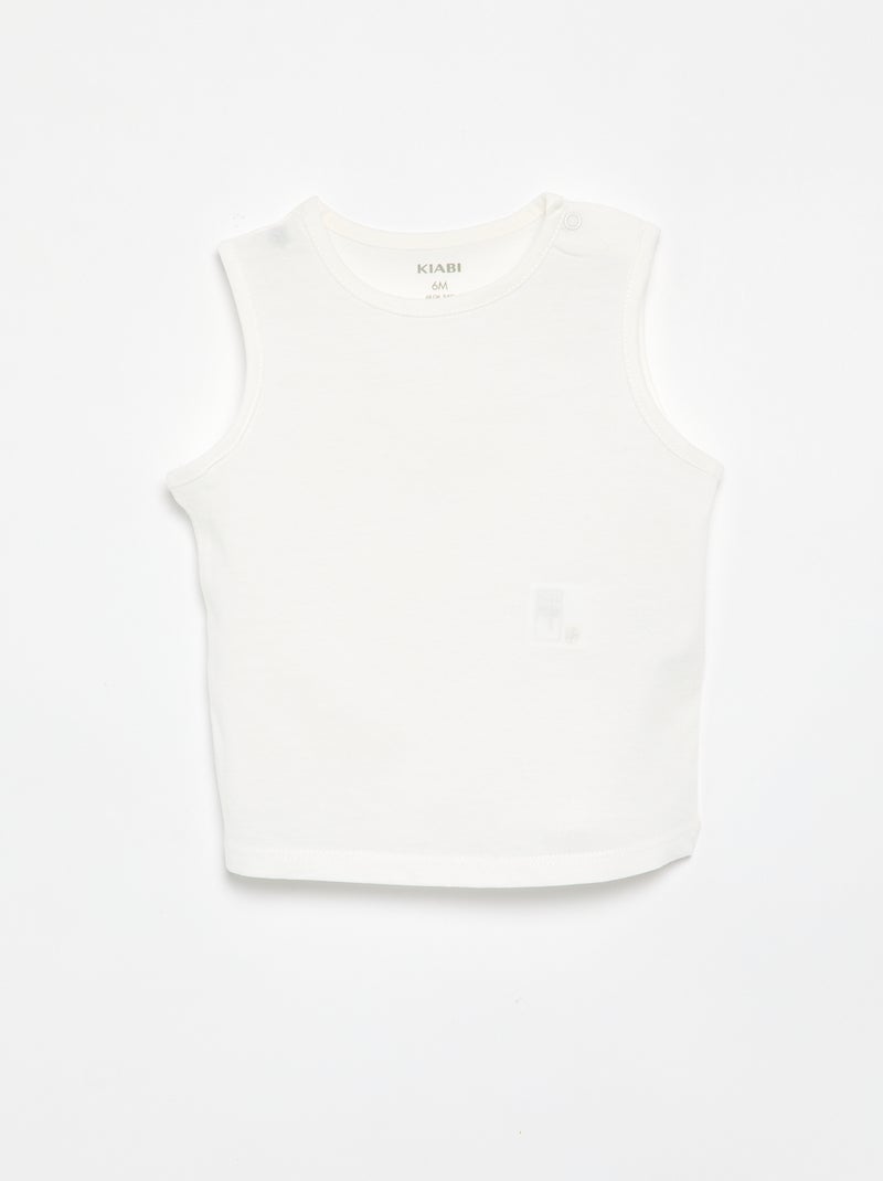 Pack de 4 tops lisos Branco - Kiabi