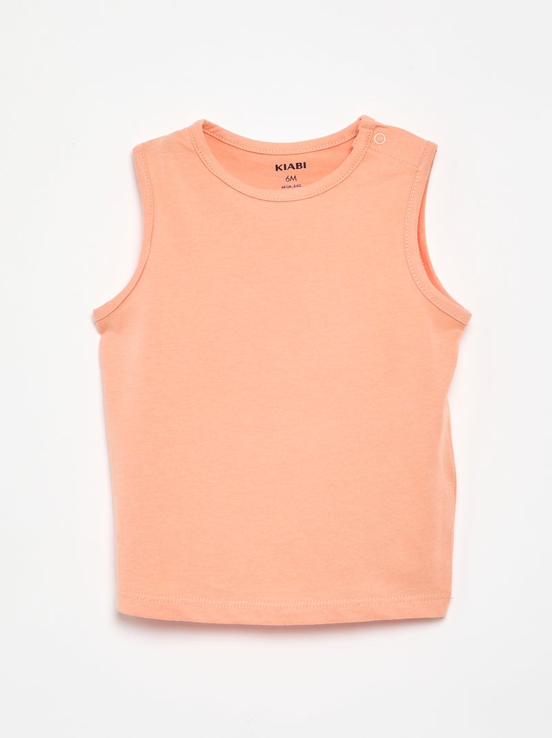 Pack de 4 tops lisos Laranja - Kiabi