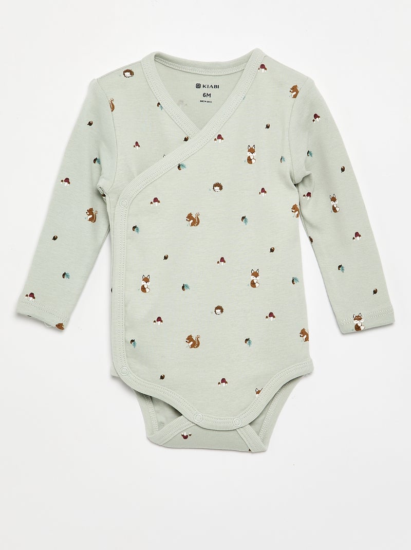 Pack de 5 bodies estampados de algodão Azul - Kiabi