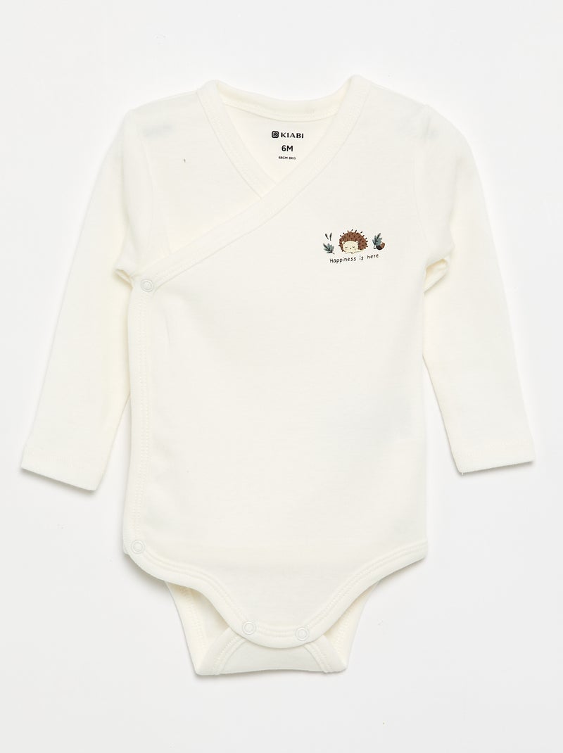 Pack de 5 bodies estampados de algodão Azul - Kiabi
