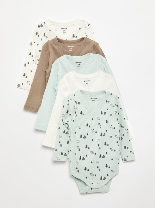 Pack de 5 bodies estampados de algodão - Kiabi