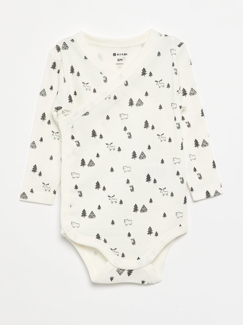 Pack de 5 bodies estampados de algodão Azul - Kiabi