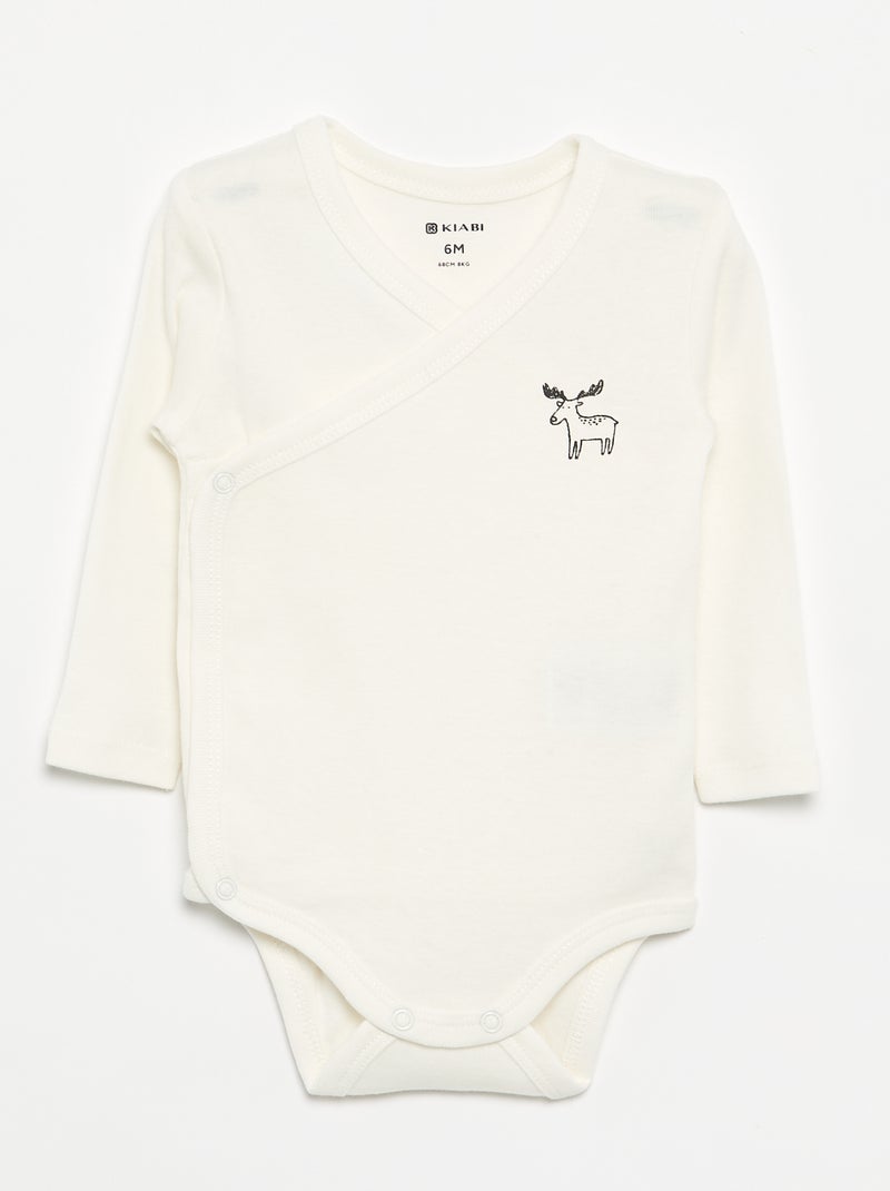 Pack de 5 bodies estampados de algodão Azul - Kiabi