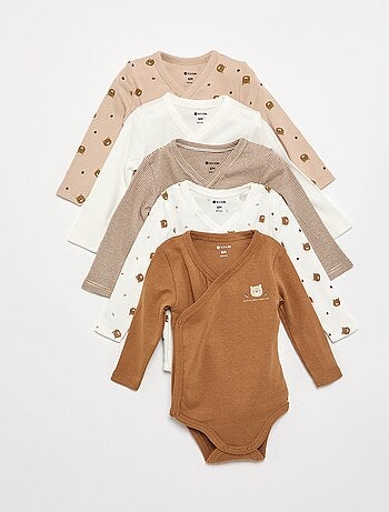 Pack de 5 bodies estampados de algodão