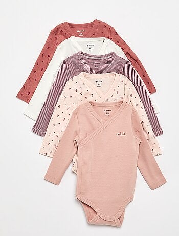 Pack de 5 bodies estampados de algodão