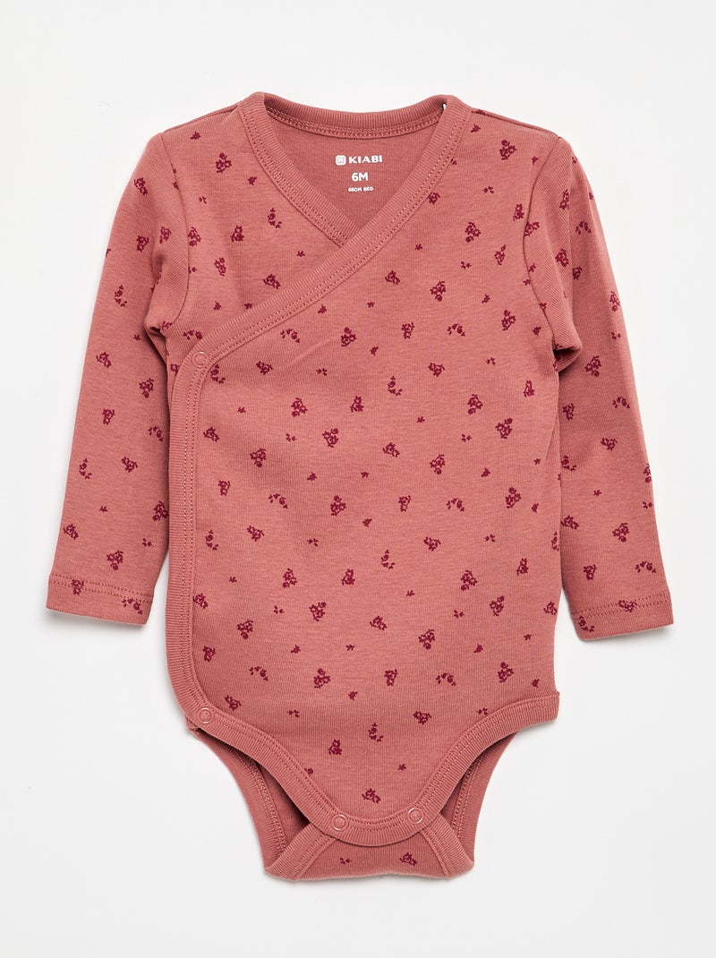 Pack de 5 bodies estampados de algodão Rosa - Kiabi