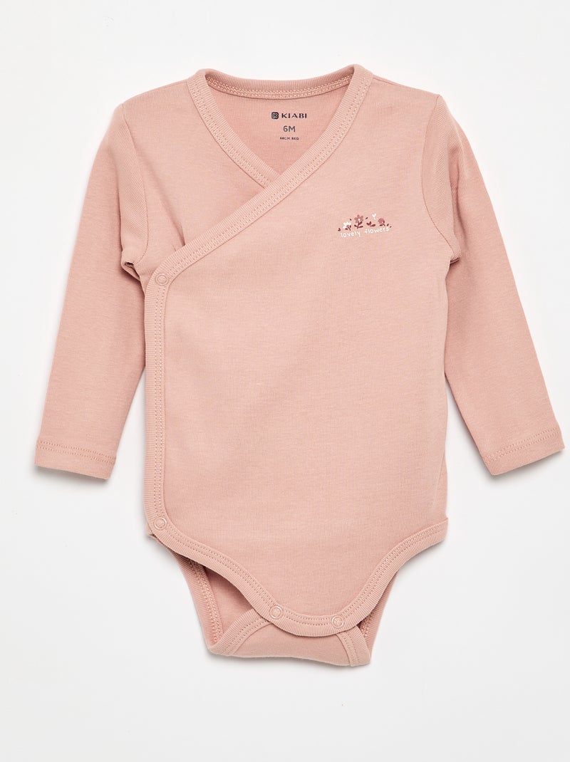 Pack de 5 bodies estampados de algodão Rosa - Kiabi