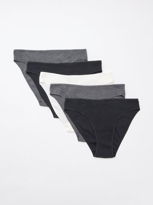 Pack de 5 cuecas caneladas - Kiabi