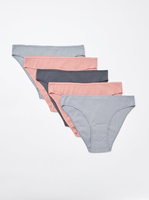 Pack de 5 cuecas caneladas - Kiabi