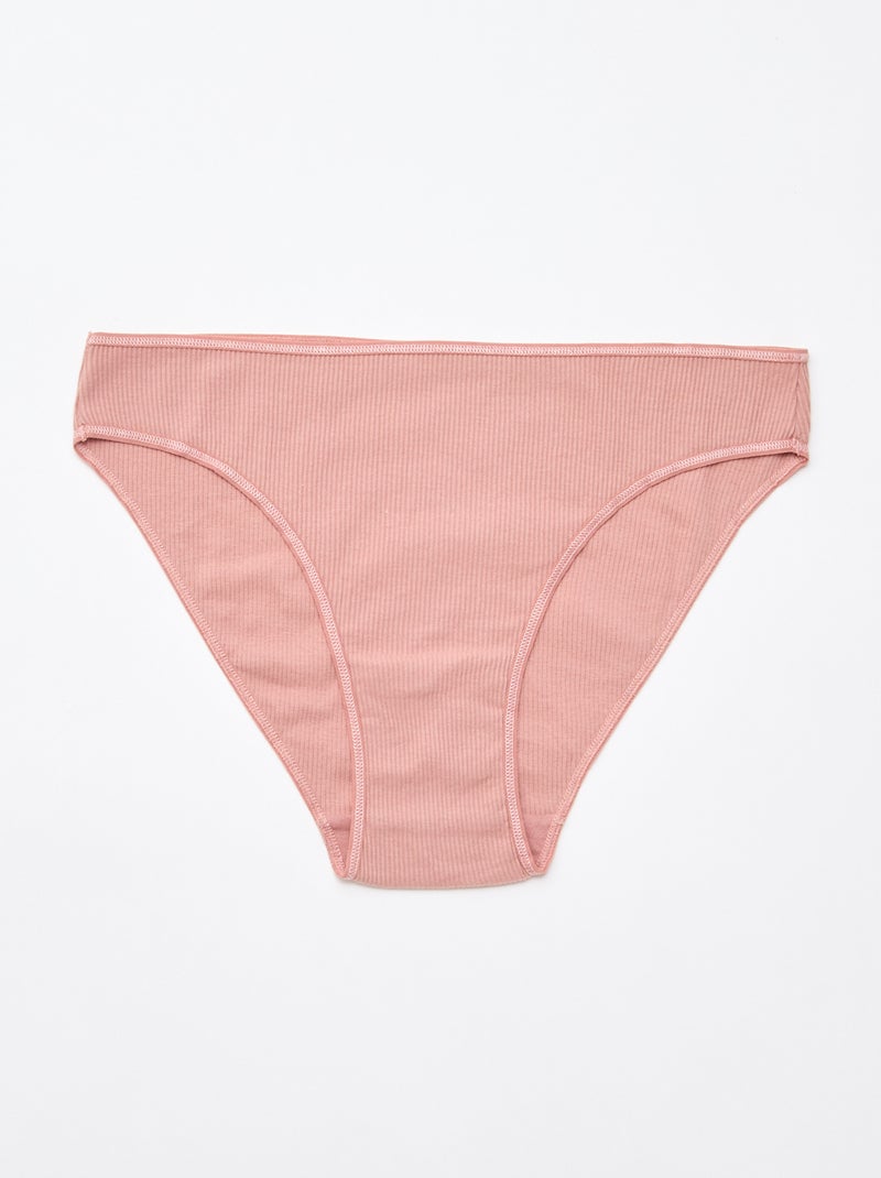 Pack de 5 cuecas caneladas Rosa - Kiabi