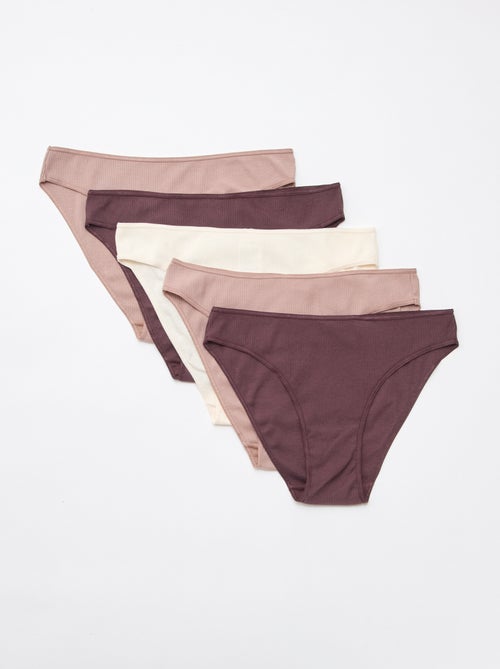 Pack de 5 cuecas caneladas - Kiabi