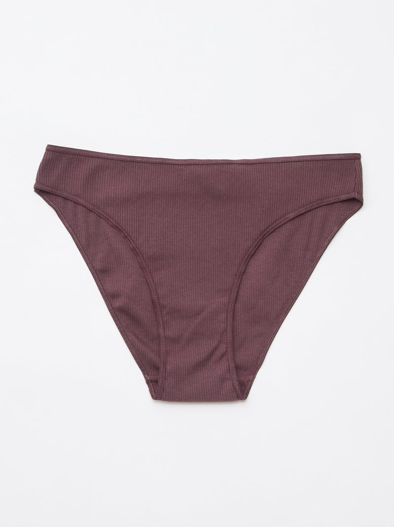 Pack de 5 cuecas caneladas Violeta - Kiabi