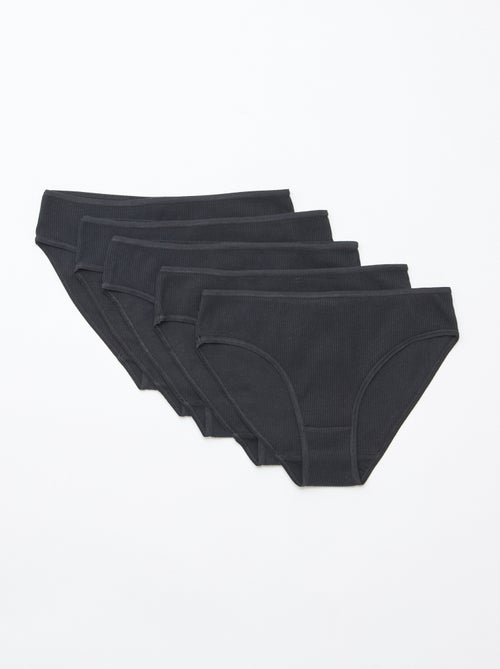 Pack de 5 Cuecas em Malha Canelada - Kiabi