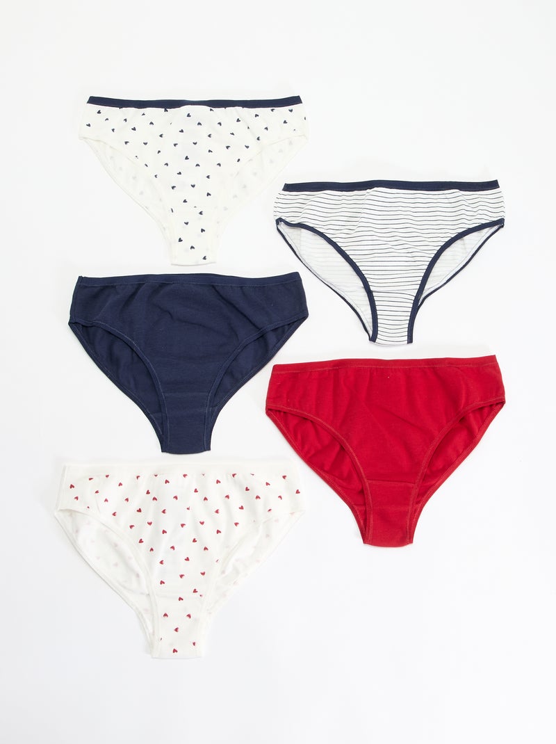 Pack de 5 cuecas estampadas Branco - Kiabi