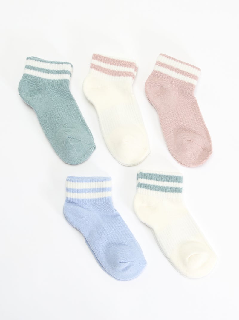 Pack de 5 meias desportivas Azul - Kiabi