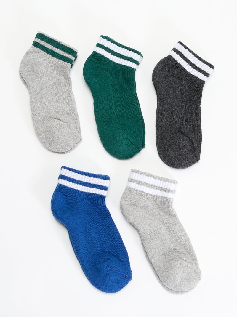 Pack de 5 meias desportivas Cinza - Kiabi