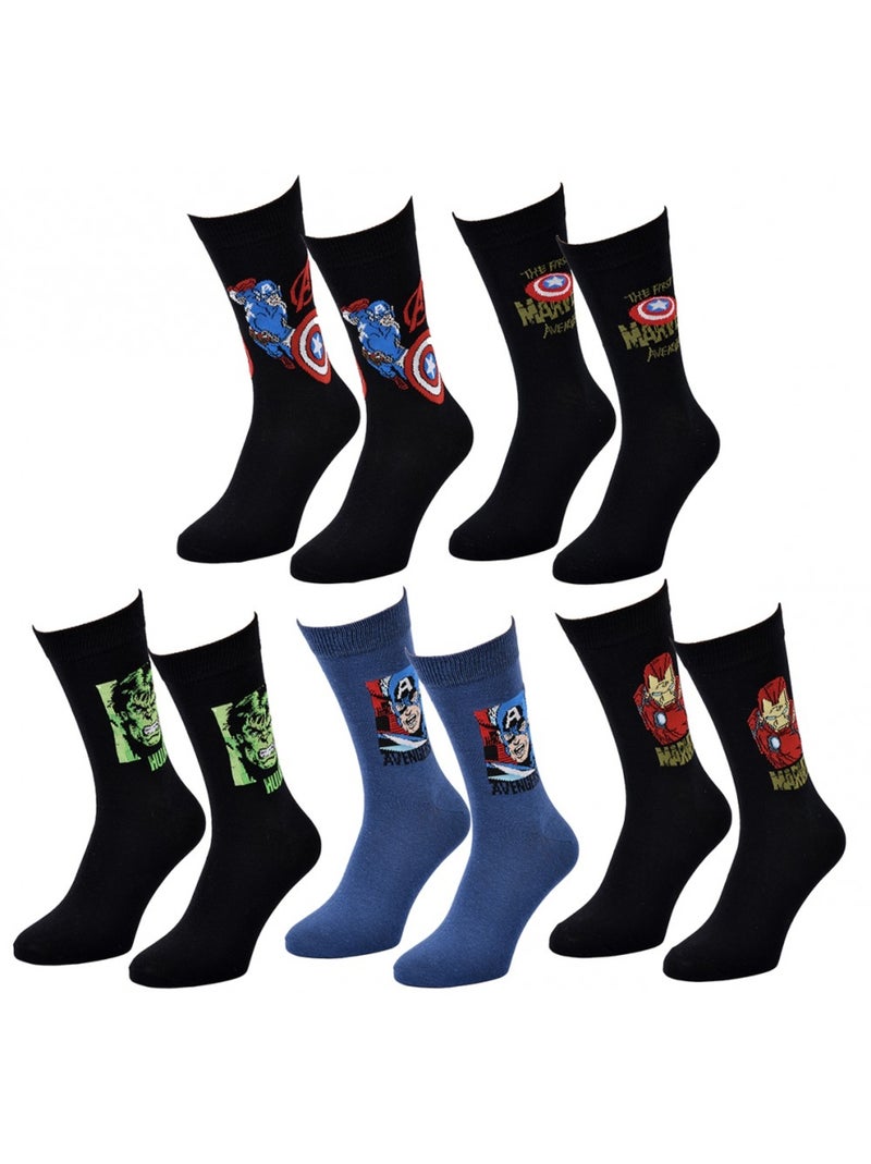 Pack de 5 Meias Homem LICENCE Caixa Presente Preto Multicolorido Cinza - Kiabi