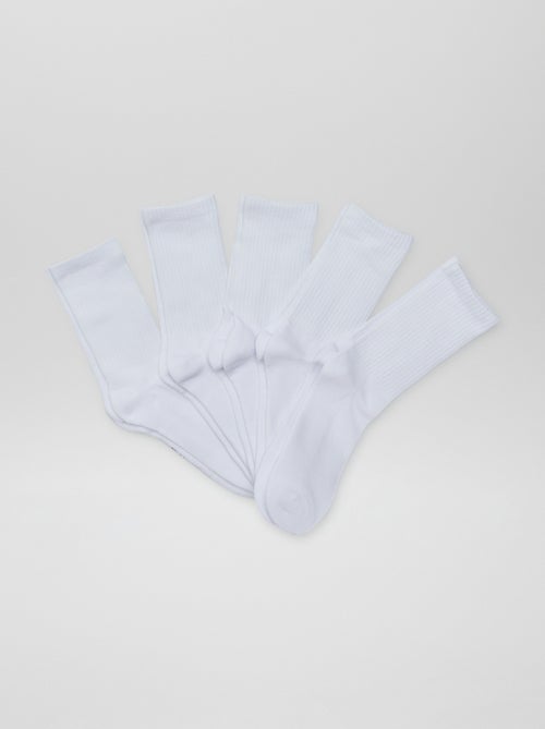 Pack de 5 pares de meias altas em malha - Kiabi