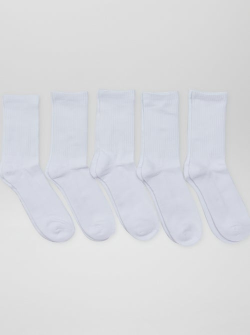 Pack de 5 pares de meias altas em malha - Kiabi